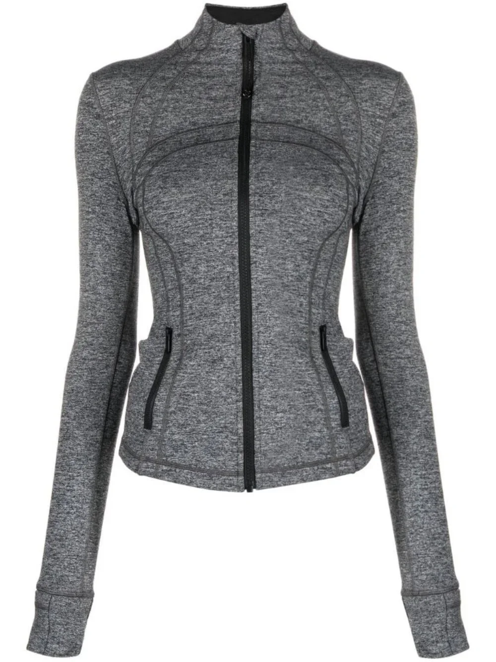 FLAWLESS LULULEMON DEFINE GRAY AND BLACK CROPPED JACKET SIZE 6 - Picture 8 of 10
